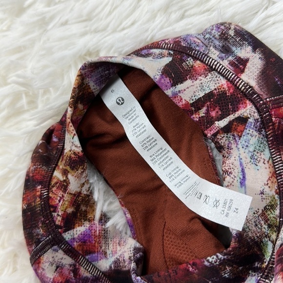 Lululemon Everlux and Mesh Cropped Tank Urbantricity Multi / Dark Terracotta - Picture 4 of 5